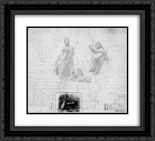 Sketch for Mr. Neelus Peeler0s Conditions 22x20 Black Ornate Wood Framed Art Print Poster with Double Matting by Eakins, Thomas