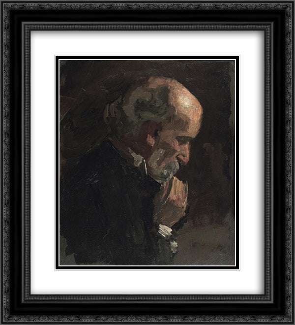 Sketch for The Chess Players 20x22 Black Ornate Wood Framed Art Print Poster with Double Matting by Eakins, Thomas
