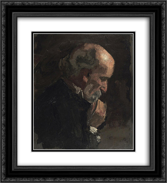 Sketch for The Chess Players 20x22 Black Ornate Wood Framed Art Print Poster with Double Matting by Eakins, Thomas