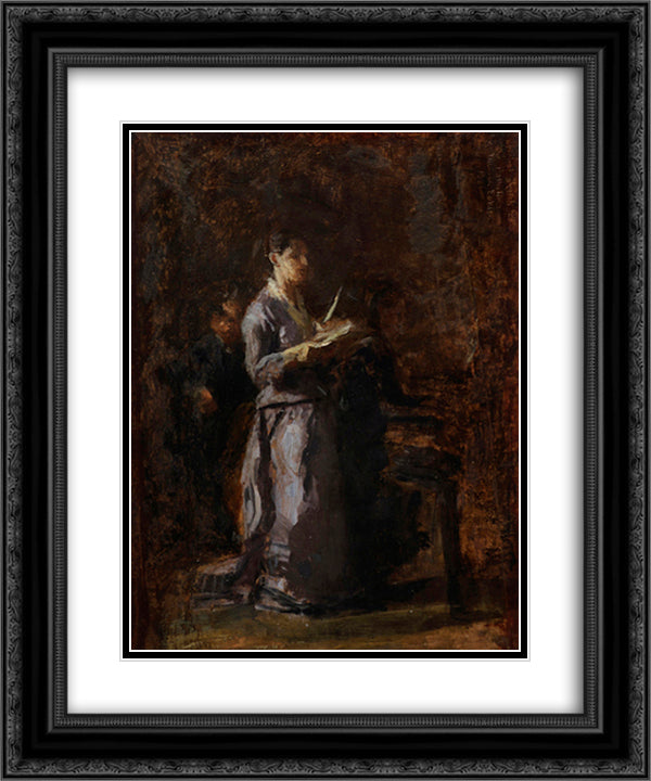 Sketch for the Pathetic Song 20x24 Black Ornate Wood Framed Art Print Poster with Double Matting by Eakins, Thomas