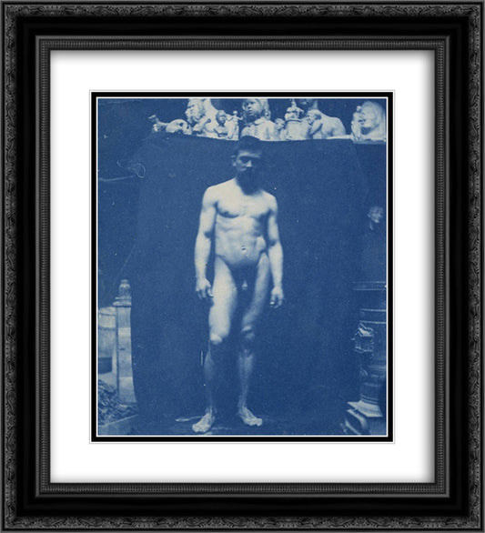 Standing Nude (Samuel Murray) 20x22 Black Ornate Wood Framed Art Print Poster with Double Matting by Eakins, Thomas