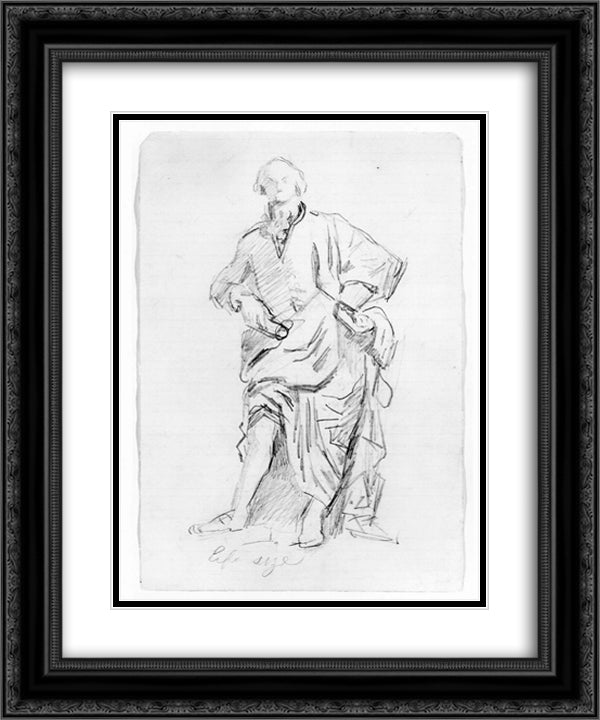 Studies for William Rush 20x24 Black Ornate Wood Framed Art Print Poster with Double Matting by Eakins, Thomas