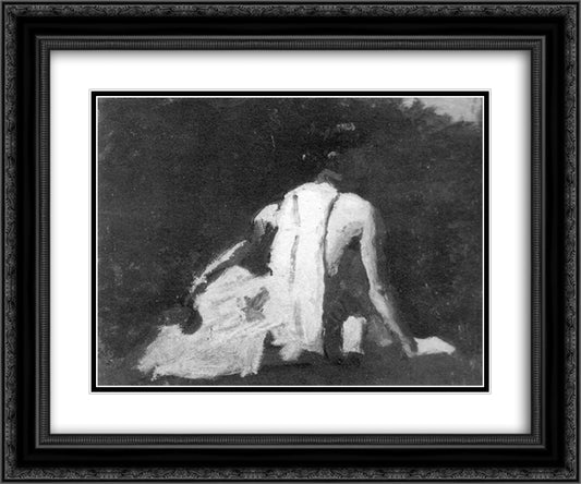 Study for an Arcadian 24x20 Black Ornate Wood Framed Art Print Poster with Double Matting by Eakins, Thomas