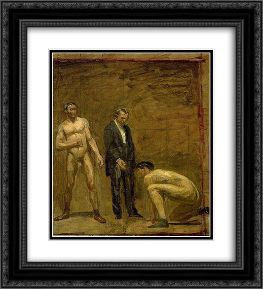 Study for Taking the Count 20x22 Black Ornate Wood Framed Art Print Poster with Double Matting by Eakins, Thomas