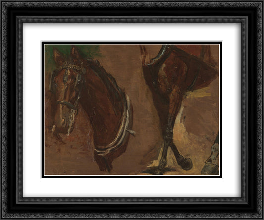 Study for the Fairman Rogers Four in Hand 24x20 Black Ornate Wood Framed Art Print Poster with Double Matting by Eakins, Thomas