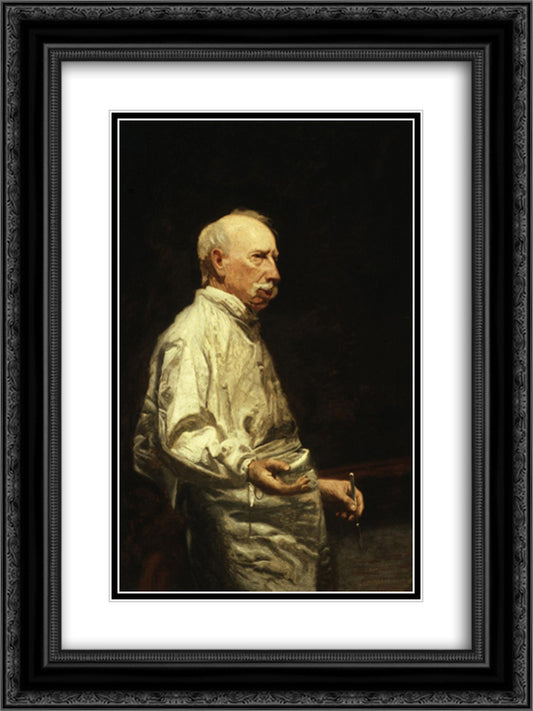 Study of Dr. Agnew for the Agnew Clinic 18x24 Black Ornate Wood Framed Art Print Poster with Double Matting by Eakins, Thomas