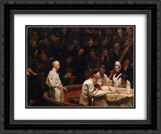 The Agnew Clinic 24x20 Black Ornate Wood Framed Art Print Poster with Double Matting by Eakins, Thomas