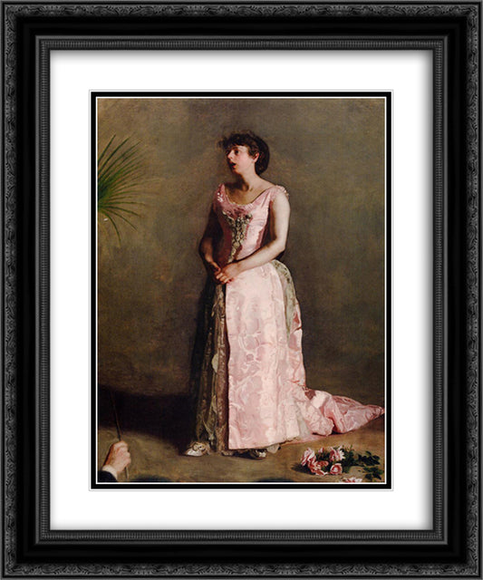 The Concert Singer 20x24 Black Ornate Wood Framed Art Print Poster with Double Matting by Eakins, Thomas