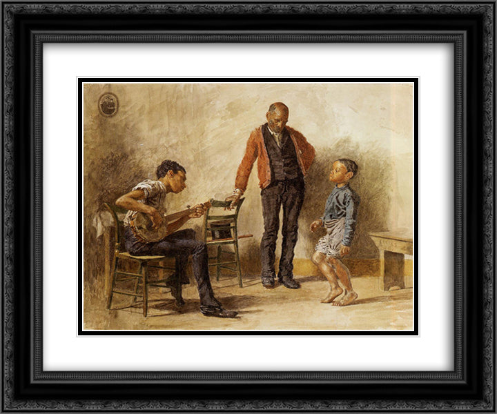 The Dancing Lesson 24x20 Black Ornate Wood Framed Art Print Poster with Double Matting by Eakins, Thomas