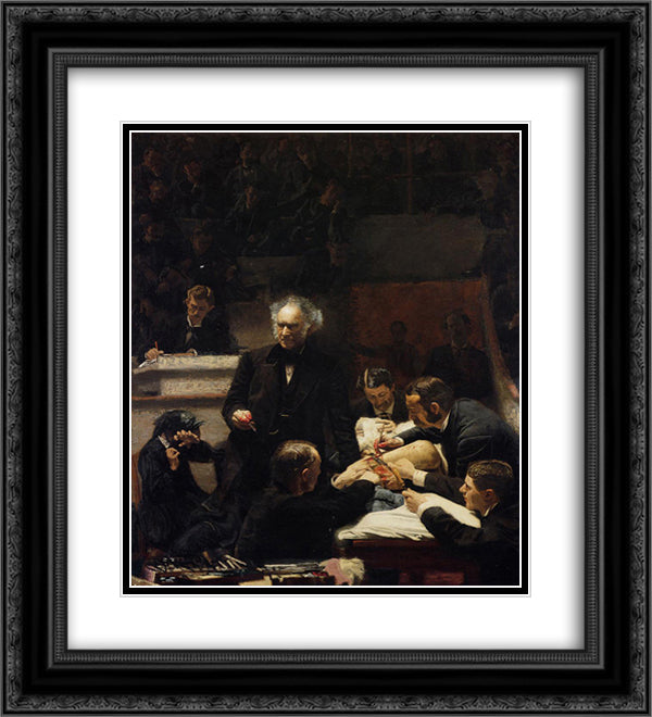The Gross Clinic 20x22 Black Ornate Wood Framed Art Print Poster with Double Matting by Eakins, Thomas