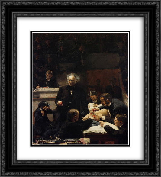 The Gross Clinic 20x22 Black Ornate Wood Framed Art Print Poster with Double Matting by Eakins, Thomas