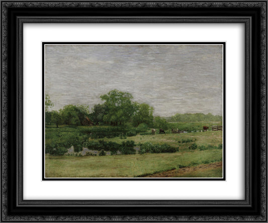 The Meadows, Gloucester, New Jersey 24x20 Black Ornate Wood Framed Art Print Poster with Double Matting by Eakins, Thomas