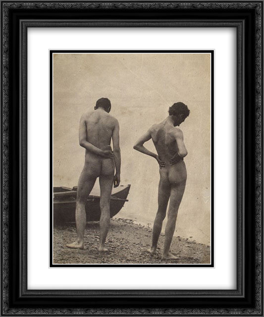 Thomas Eakins and John Laurie Wallace on a Beach 20x24 Black Ornate Wood Framed Art Print Poster with Double Matting by Eakins, Thomas