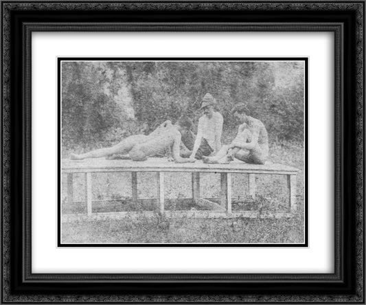 Unidentified model, Thomas Anschutz and J. Laurie Wallace 24x20 Black Ornate Wood Framed Art Print Poster with Double Matting by Eakins, Thomas