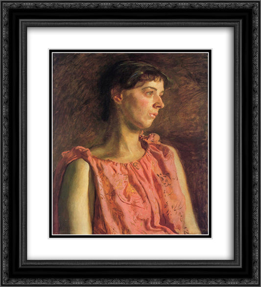 Weda Cook 20x22 Black Ornate Wood Framed Art Print Poster with Double Matting by Eakins, Thomas