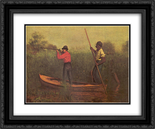 Will Schuster And A Black 24x20 Black Ornate Wood Framed Art Print Poster with Double Matting by Eakins, Thomas