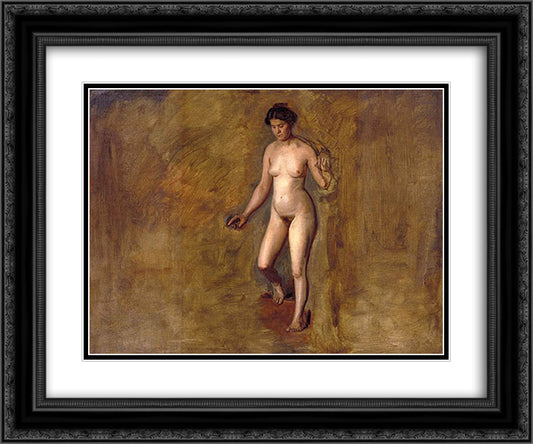 William Rush s Model 24x20 Black Ornate Wood Framed Art Print Poster with Double Matting by Eakins, Thomas