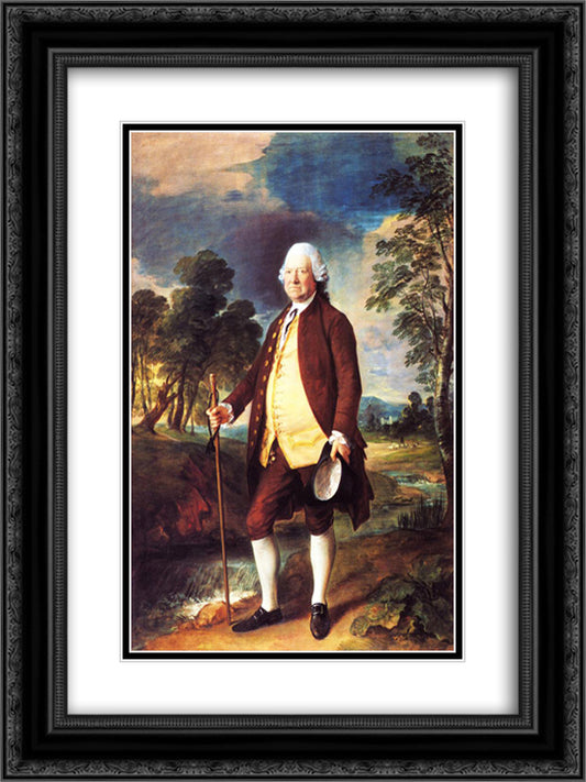 Benjamin Truman 18x24 Black Ornate Wood Framed Art Print Poster with Double Matting by Gainsborough, Thomas