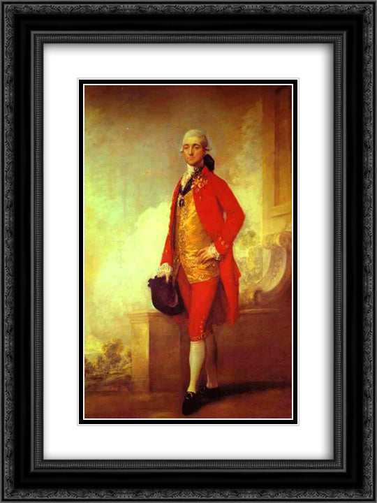 Captain William Wade 18x24 Black Ornate Wood Framed Art Print Poster with Double Matting by Gainsborough, Thomas