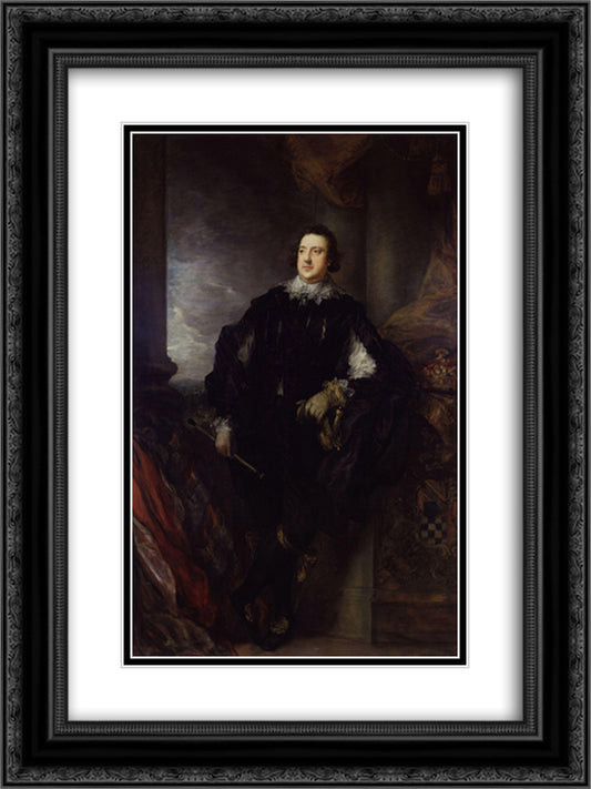 Charles Howard, 11th Duke of Norfolk 18x24 Black Ornate Wood Framed Art Print Poster with Double Matting by Gainsborough, Thomas