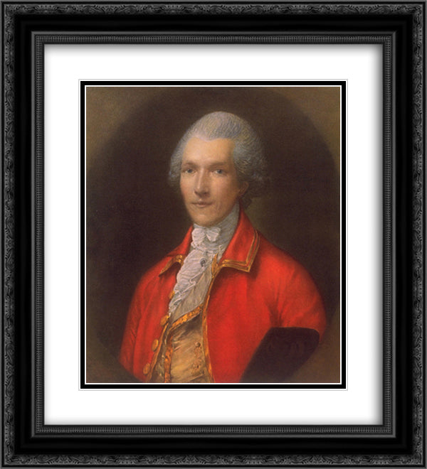 Count Rumford 20x22 Black Ornate Wood Framed Art Print Poster with Double Matting by Gainsborough, Thomas