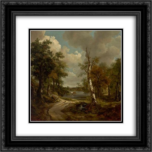 Drinkstone Park (Cornard Woodland) 20x20 Black Ornate Wood Framed Art Print Poster with Double Matting by Gainsborough, Thomas