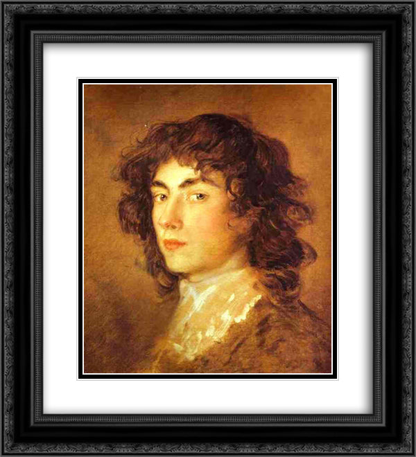 Dupont 20x22 Black Ornate Wood Framed Art Print Poster with Double Matting by Gainsborough, Thomas