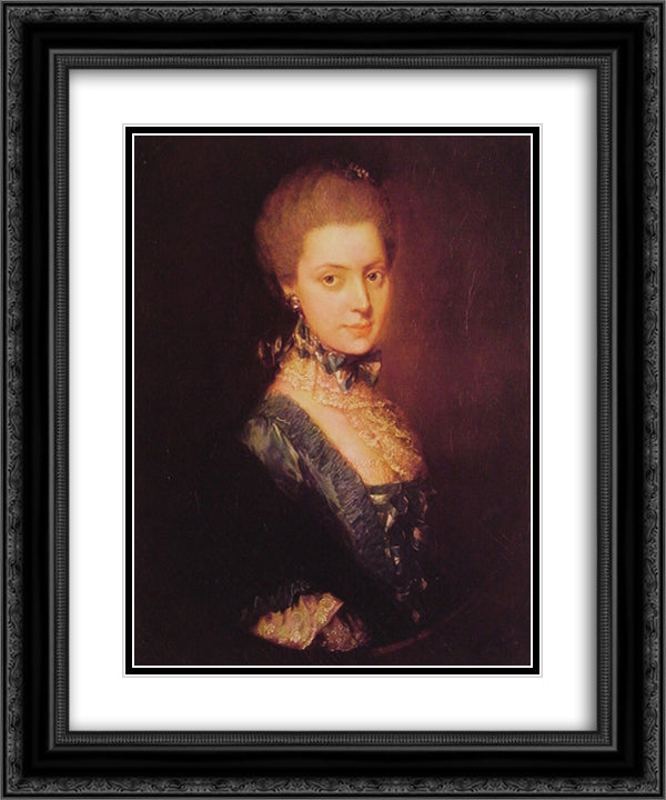 Elizabeth Wrottesley 20x24 Black Ornate Wood Framed Art Print Poster with Double Matting by Gainsborough, Thomas