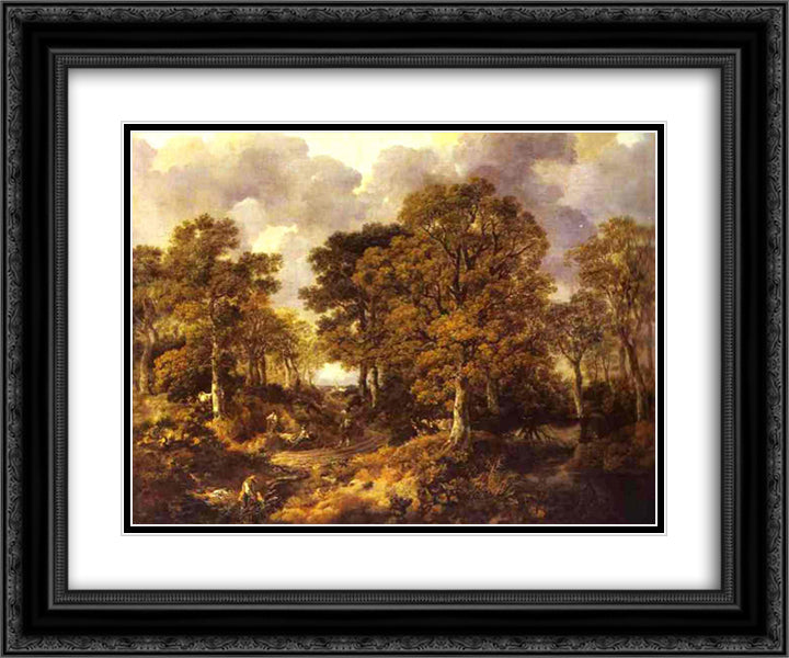 Forest (Cornard Wood) 24x20 Black Ornate Wood Framed Art Print Poster with Double Matting by Gainsborough, Thomas