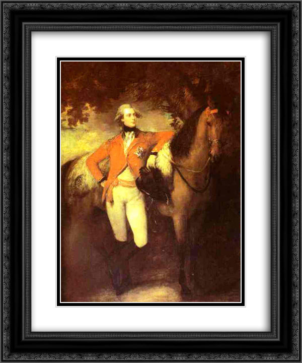 George, Prince of Wales, Later George IV 20x24 Black Ornate Wood Framed Art Print Poster with Double Matting by Gainsborough, Thomas