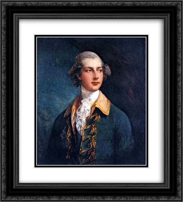 George IV as Prince of Wales 20x22 Black Ornate Wood Framed Art Print Poster with Double Matting by Gainsborough, Thomas