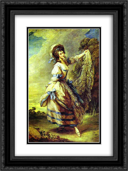 Giovanna Baccelli 18x24 Black Ornate Wood Framed Art Print Poster with Double Matting by Gainsborough, Thomas