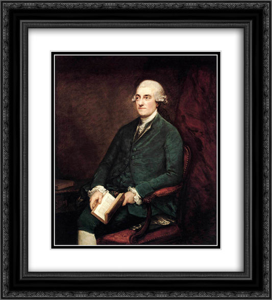 Isaac Henrique Sequeira 20x22 Black Ornate Wood Framed Art Print Poster with Double Matting by Gainsborough, Thomas