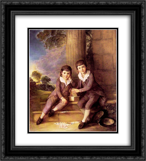 John and Henry Trueman Villebois 20x22 Black Ornate Wood Framed Art Print Poster with Double Matting by Gainsborough, Thomas