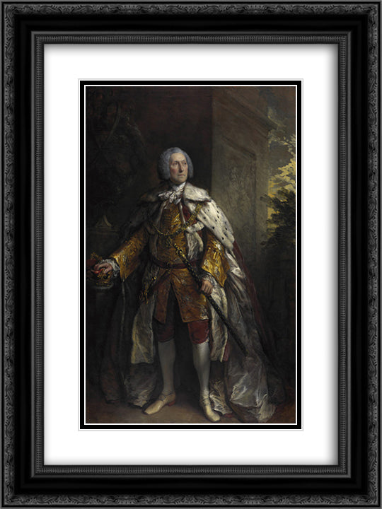 John Campbell, 4th Duke of Argyll 18x24 Black Ornate Wood Framed Art Print Poster with Double Matting by Gainsborough, Thomas