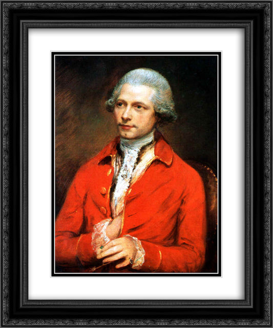 John Joseph Merlin 20x24 Black Ornate Wood Framed Art Print Poster with Double Matting by Gainsborough, Thomas