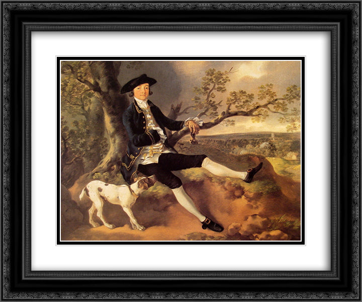 John Plampin 24x20 Black Ornate Wood Framed Art Print Poster with Double Matting by Gainsborough, Thomas