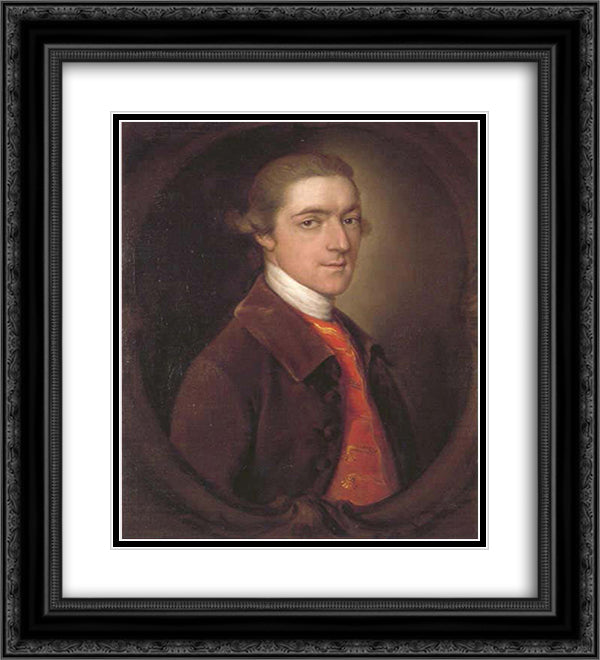 John Spencer, 1st Earl Spencer 20x22 Black Ornate Wood Framed Art Print Poster with Double Matting by Gainsborough, Thomas