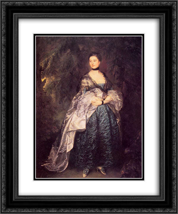 Lady Alston 20x24 Black Ornate Wood Framed Art Print Poster with Double Matting by Gainsborough, Thomas