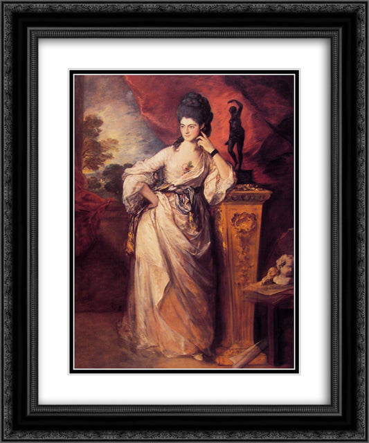 Lady Ligonier 20x24 Black Ornate Wood Framed Art Print Poster with Double Matting by Gainsborough, Thomas