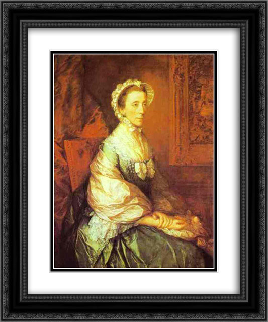Mary, Duchess of Montagu 20x24 Black Ornate Wood Framed Art Print Poster with Double Matting by Gainsborough, Thomas