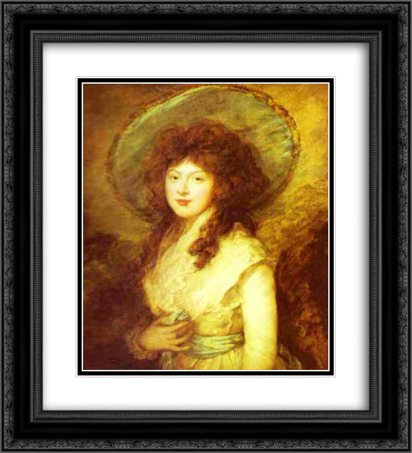 Miss Catherine Tatton 20x22 Black Ornate Wood Framed Art Print Poster with Double Matting by Gainsborough, Thomas