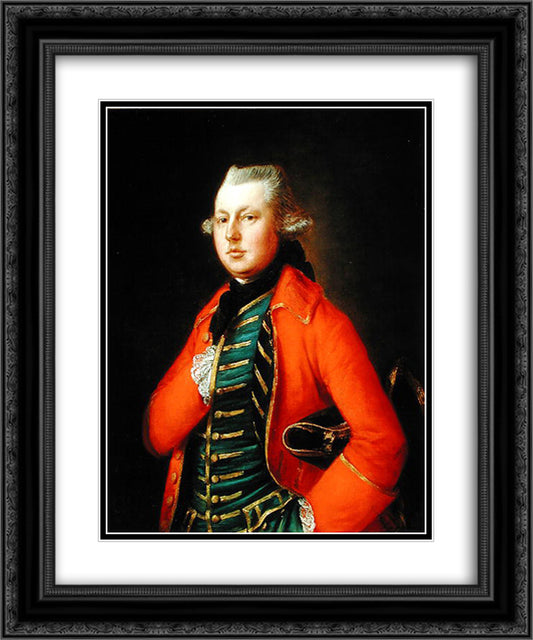 Mr. Coke of Brookhill 20x24 Black Ornate Wood Framed Art Print Poster with Double Matting by Gainsborough, Thomas