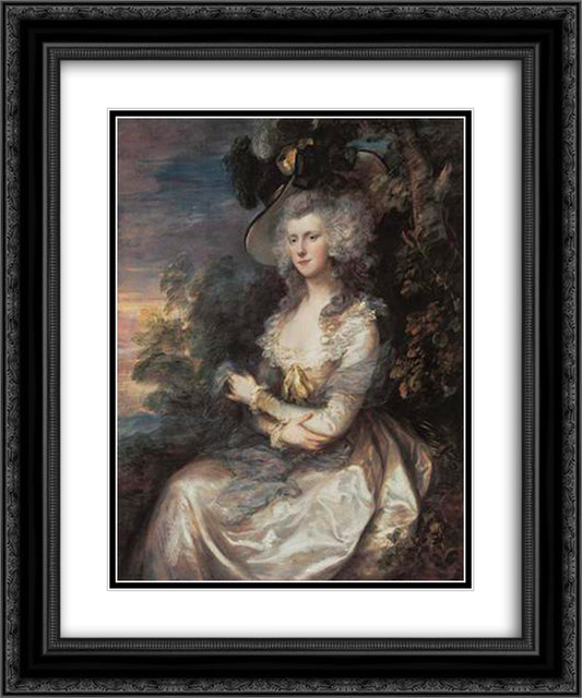 Mrs. Thomas Hibbert 20x24 Black Ornate Wood Framed Art Print Poster with Double Matting by Gainsborough, Thomas