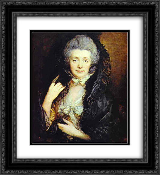 Nee Margaret Burr 20x22 Black Ornate Wood Framed Art Print Poster with Double Matting by Gainsborough, Thomas