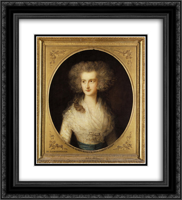 Portrait of Elizabeth Bowes 20x22 Black Ornate Wood Framed Art Print Poster with Double Matting by Gainsborough, Thomas