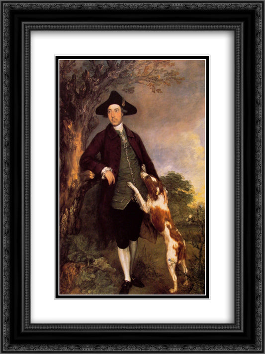 Portrait of George Venables Vernon, 2nd Lord Vernon 18x24 Black Ornate Wood Framed Art Print Poster with Double Matting by Gainsborough, Thomas