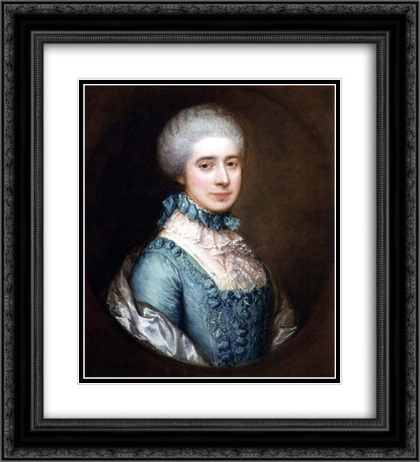 Portrait of Mrs. Awse 20x22 Black Ornate Wood Framed Art Print Poster with Double Matting by Gainsborough, Thomas
