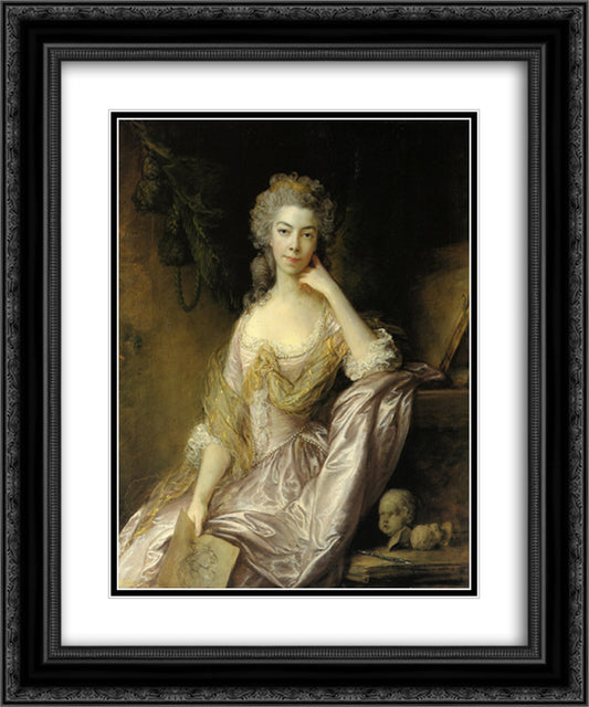 Portrait of Mrs. Drummond 20x24 Black Ornate Wood Framed Art Print Poster with Double Matting by Gainsborough, Thomas