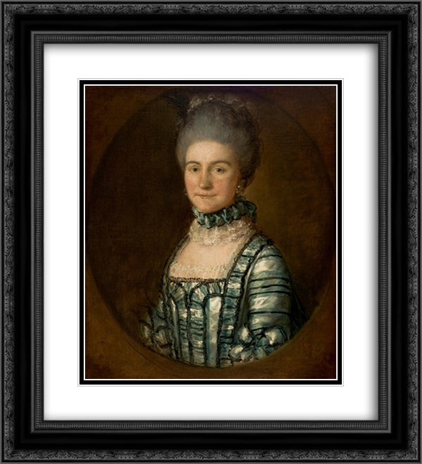 Portrait of Mrs. John Bolton 20x22 Black Ornate Wood Framed Art Print Poster with Double Matting by Gainsborough, Thomas